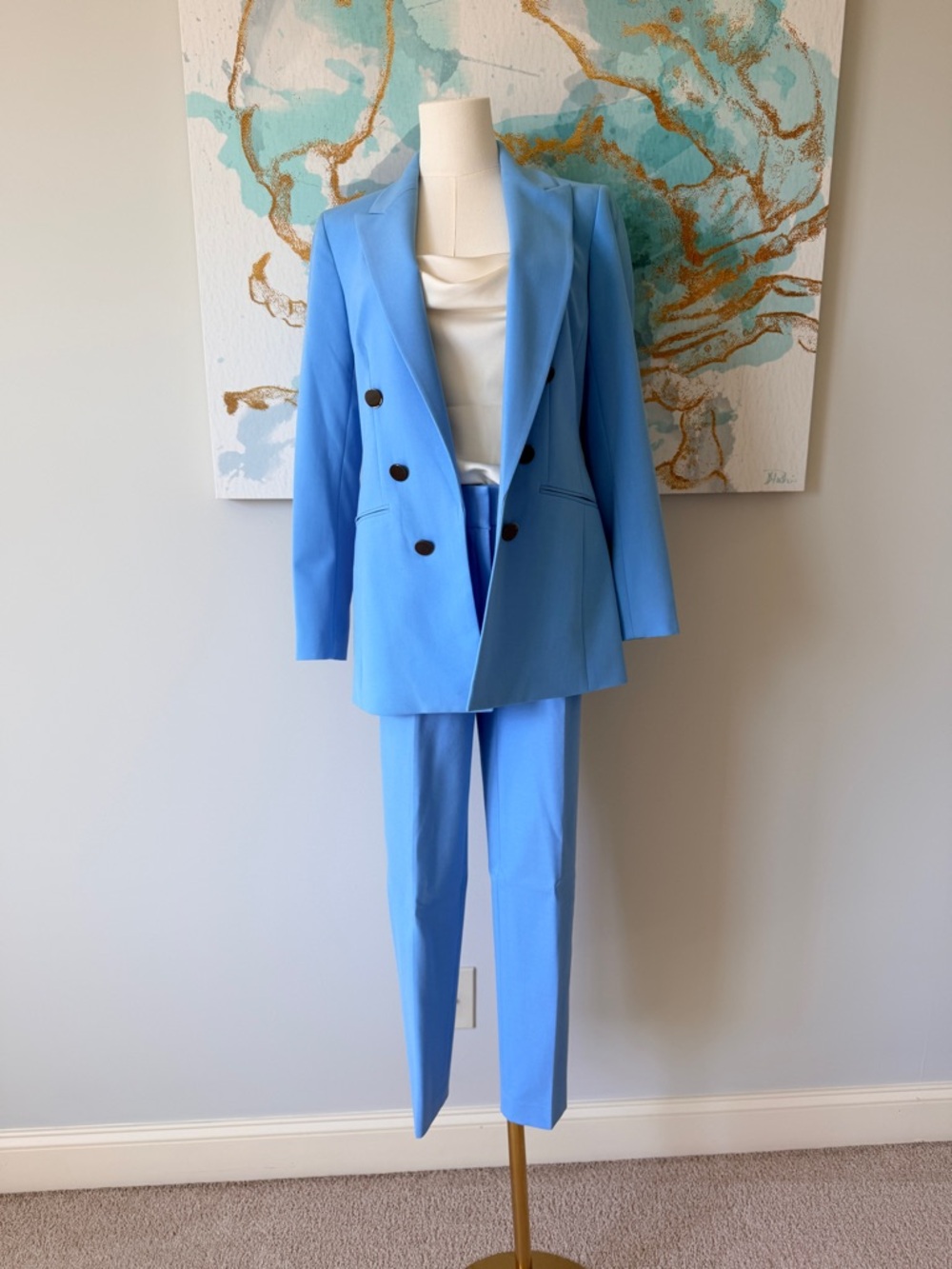 Bar III Sky Blue Double-Breasted Suit Jacket & Pants